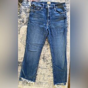 MOTHER Blue Straight Leg Jeans